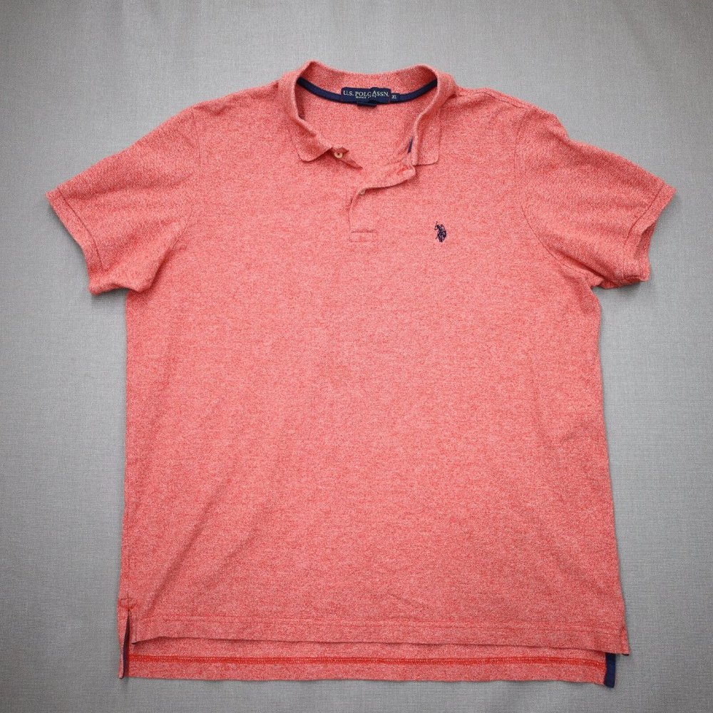 US Polo Assn Mens XL Polo Shirt Golf Normcore Classic Core Salmon Pony Logo